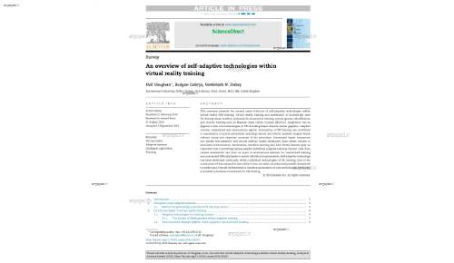 An overview of self-adaptive technologies within virtual reality training